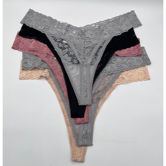 I.N.C. INTERNATIONAL CONCEPTS WOMENS LACE THONG UNDERWEAR MULTI COLOR 5 PACK XL - Picture 3 of 7